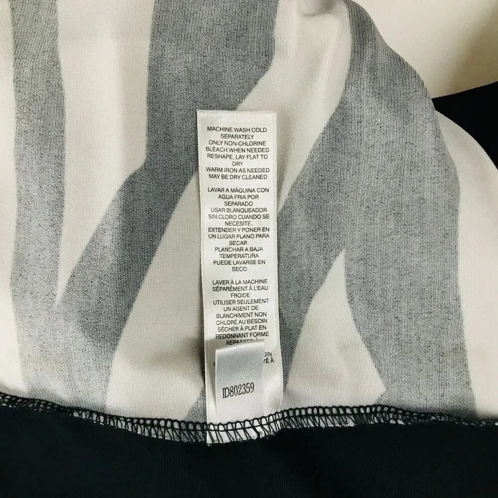 Chico's Easywear 3 Women's 16 Cardigan Black White Zebra Slinky Open Draped CN20